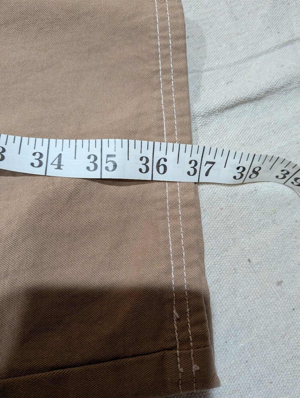 Women’s 100% Cotton Brown Cargo Pants Utility Straight Leg - Picture 7 of 7